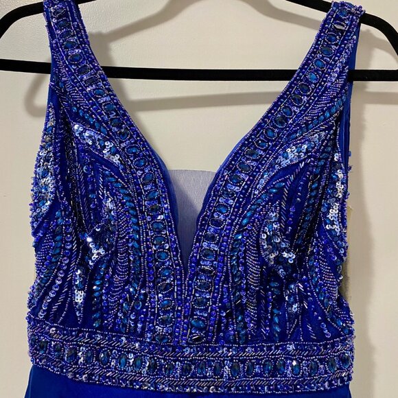 Marvelous Sherri Hill Gown — Rich Deep Blue - Picture 2 of 6